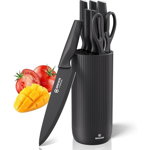 Brewin Kitchen Knife Set with Universal Block