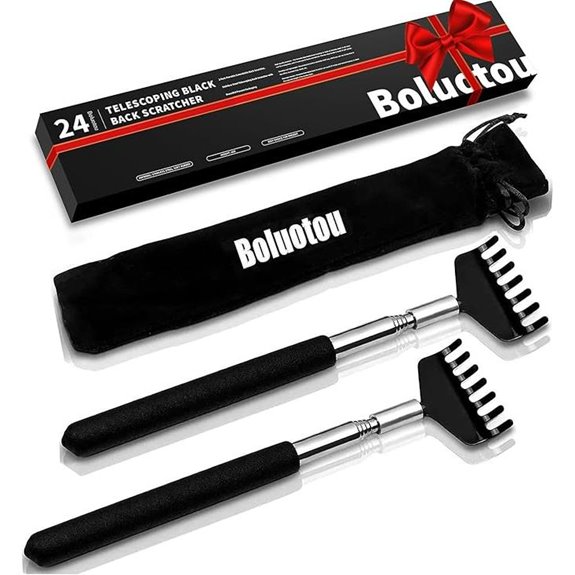 2 Pack Portable Extendable Back Scratcher with Stainless Steel